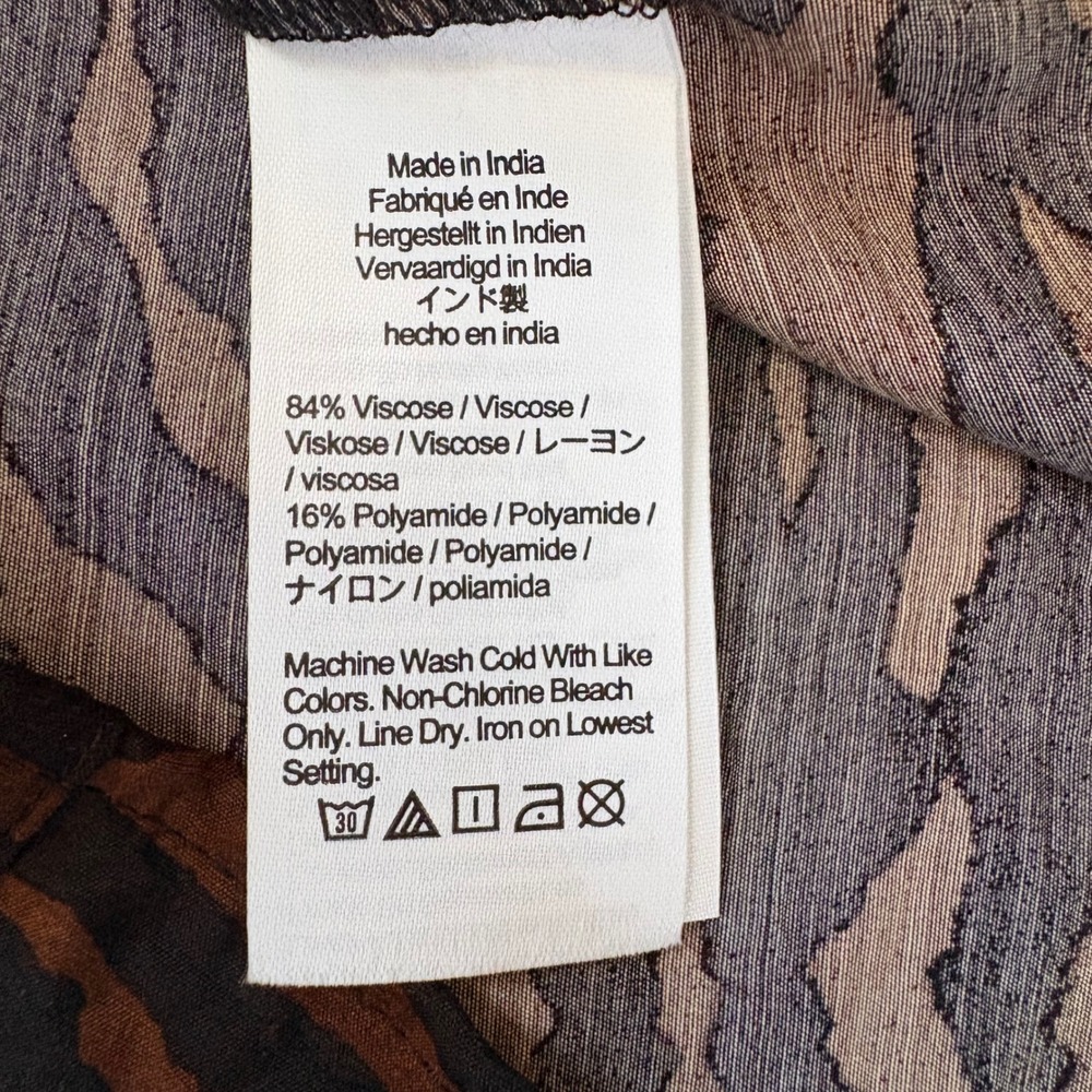 NEW Madewell Women Size 6 Dress Brown Black V-Neck Mini Abstract Animal Print - Picture 5 of 7